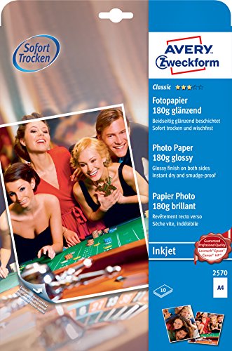 2570 Classic Inkjet Fotopapier (A4, beidseitig beschichtet, glänzend, 180 g/m², 10 Blatt)
