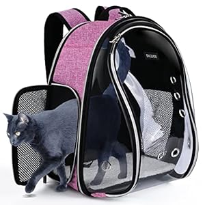 BAGLHER Cat Carrier Backpack Bubble – Fit Up to 18 Lbs – Airline-Approved Dog Backpack Carrier for Small Pets Puppies Dogs Bunny, Space Capsule Dog Carrier Backpack for Travel Outdoor Hiking, Pink
