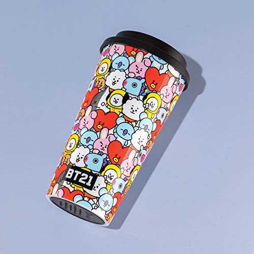 Paladone PP6245BT Viaje BT21 | Taza térmica Reutilizable | Mantiene Las Bebidas Calientes, derrames y Fugas, 450… - Imagen 5