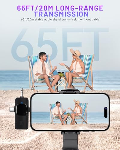 Micrófono Lavalier Inalámbrico 3 en 1 para iPhone, Android y Vlog
