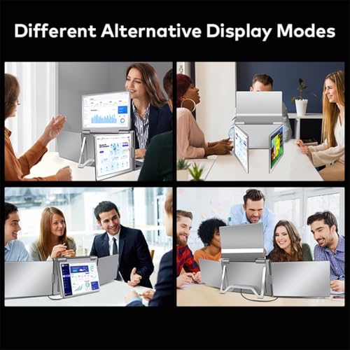 Image of RIITEK 16 inch Quad Monitor Laptop Screen Extender - Portable FHD 1200P IPS Monitor with 1 Cable Connection Compatible with Window (10,11) / Mac (M1 M2 M3) for 12 inch -18.5 inch Laptop