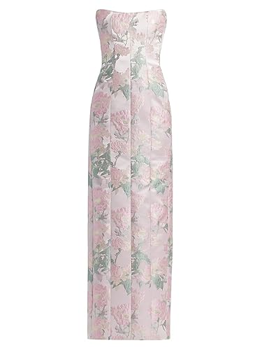 Markarian, Odessa Brocade Strapless Gown - 6 - Light Pink Brocade