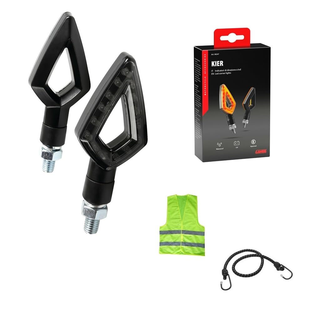 KOMPATIBEL MIT KAWASAKI Z 1000 ABS PAAR MOTORRADBLINKER LED 12 V ZUGELASSENE RICHTUNGSANZEIGEN SCHWARZ BLINKER MIT Rauch LINSE ORANGES LICHT 75 CM X 36 CM