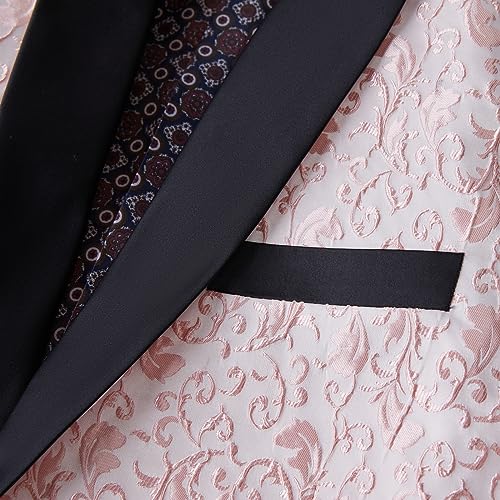 Men's Floral Jacquard Dress Suit Jacket 1 Button Tuxedo Blazer Sport Coat Jacket for Dinner,Prom,Wedding3