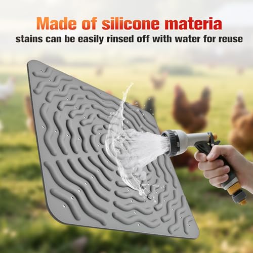 Image of Washable Chicken Nesting Pads for Laying Eggs, 4Pcs Nesting Box Pads for Chicken Laying Boxes, 12 inchx 12 inch Reusable Gray Nesting Pads for Chicken Coop