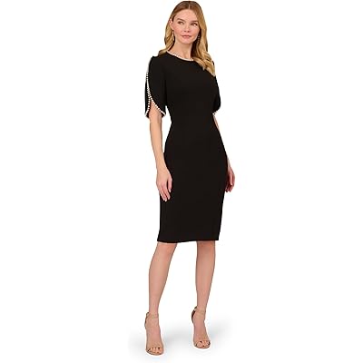 Платье Adrianna Papell Knit Crepe Pearl Midi Dress