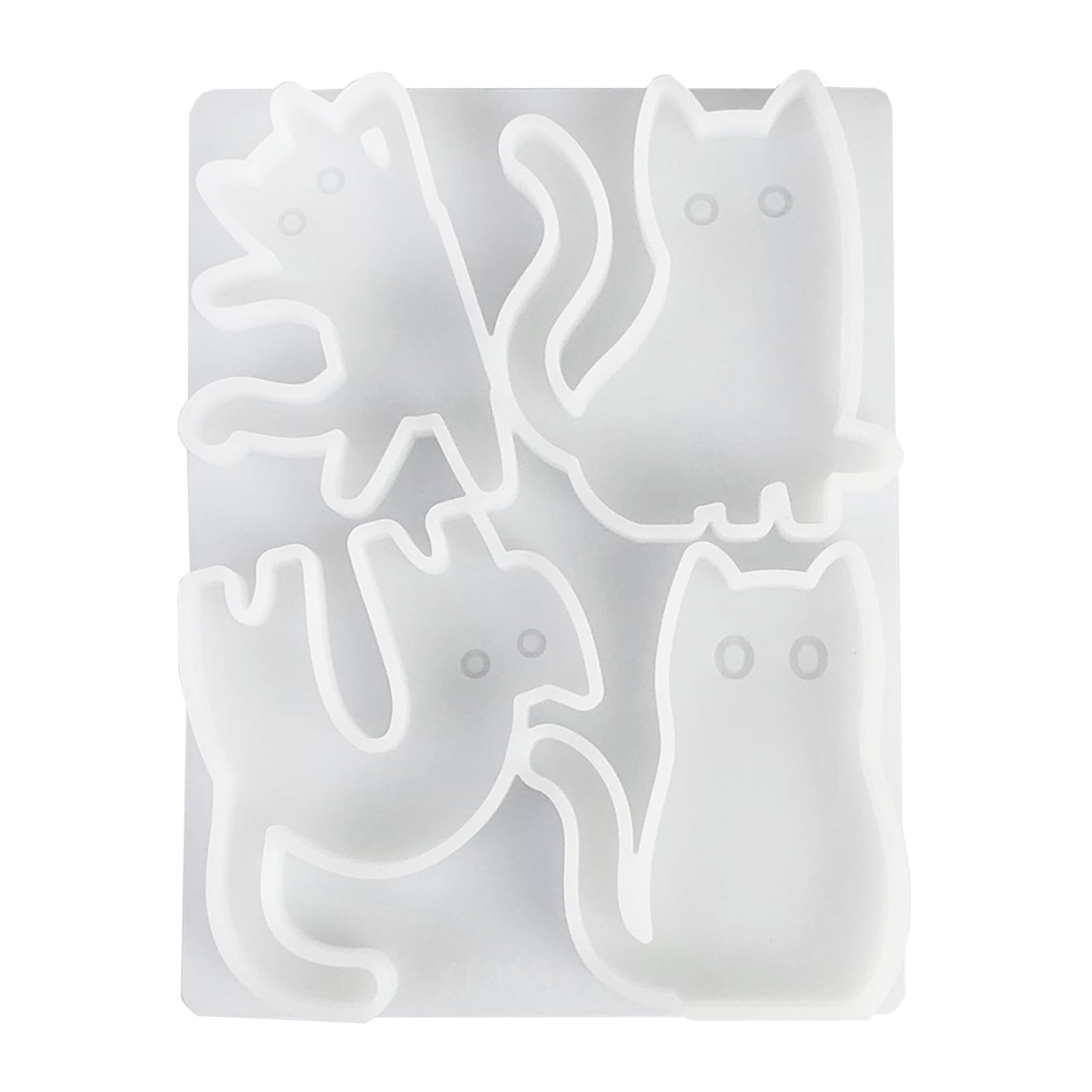 Jazuaiao Kitten Silicone Molds 4 Cavities Silicone for Resin Casting Making Soap Chocolate Kitten Mold
