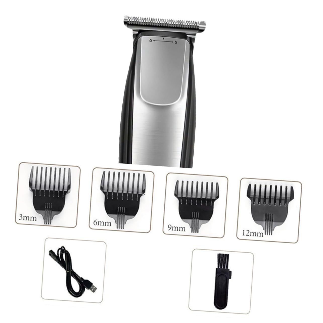 LALAFINA Tagliacapelli Elettrico Ricaricabile USB Pettini Intercambiabili, Macchinetta per Chioma Professionale in Plastica, per Uso Domestico e Parrucchiere