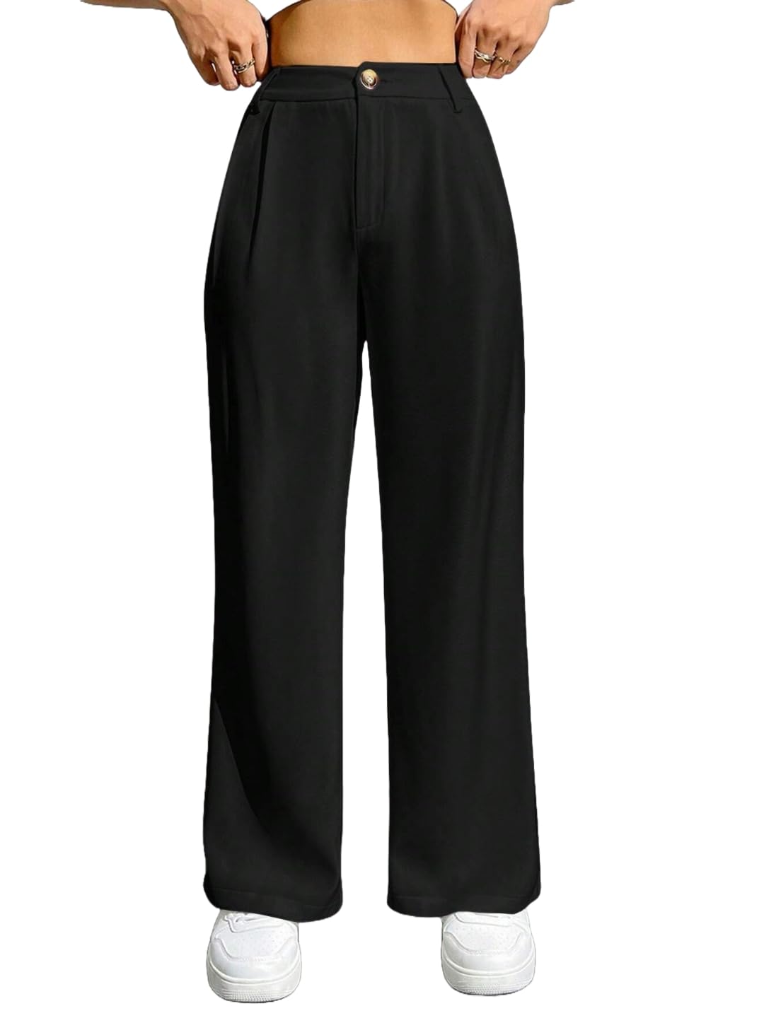 elendra jeans Elendra Women's High Rise Polyester Straight Fit Trouser-picture-14