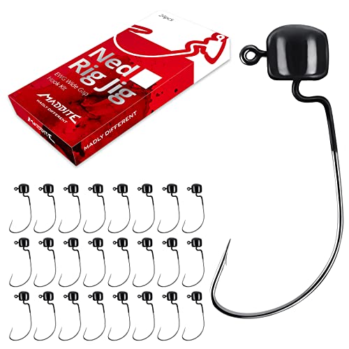 MadBite 24pcs Ned Rig Jig Hook Kits