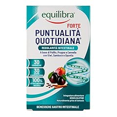 Equilibra Integratori Alimentari, Puntualità Quotidiana Forte, Integratore con 10 Estratti Vegetali, Favorisce l'Eliminazione dei Gas e la Regolarità del Transito Intestinale, 30 compresse