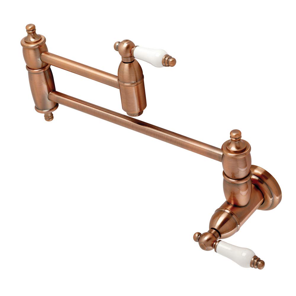 Robinet pot filler mural Kingston Brass KS310PLAC cuivre antique