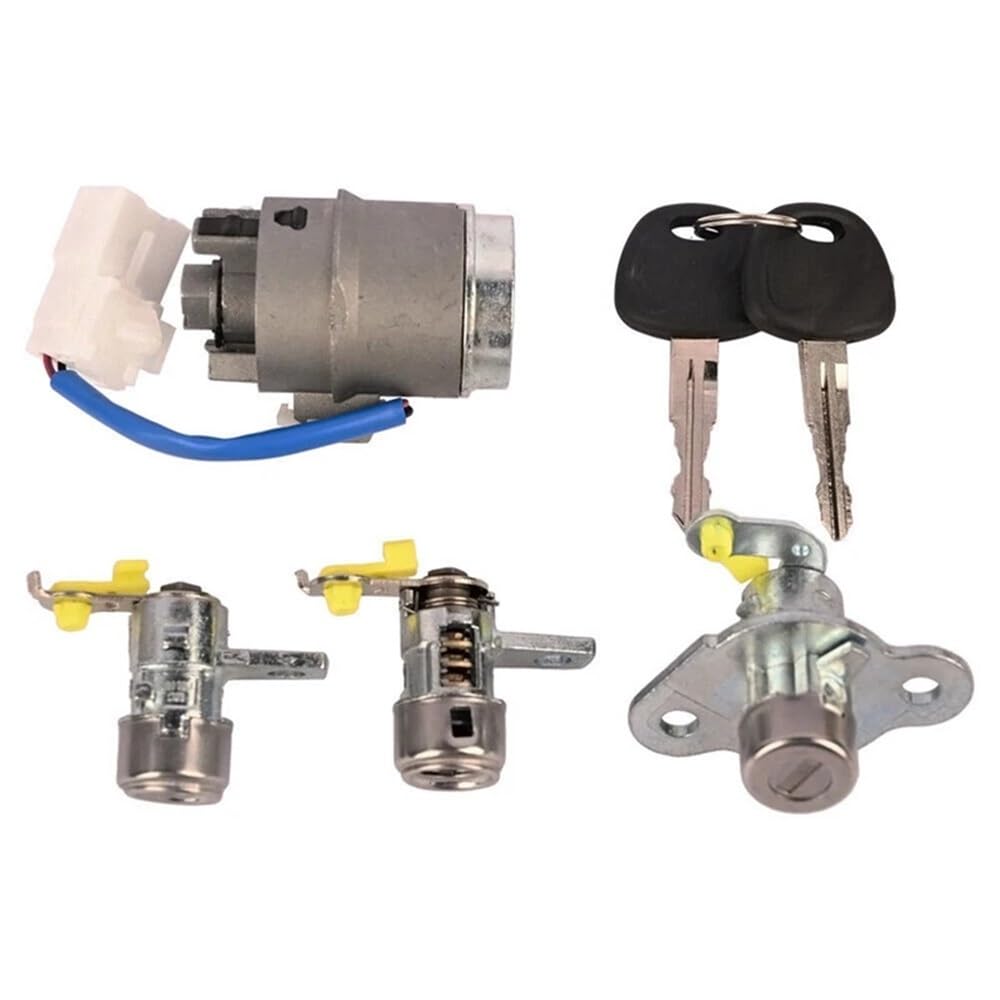 Zhjlut One Color Car Lock Cylinder 81905-1E000 81920-1Ea00 Compatible With Hyundai For Accent 2006-2011 Car Ignition Lock Cylinder Barrel + Door Lock