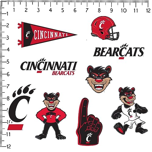 Image of University of Cincinnati 9ct Vinyl Large Deluxe Stickers Variety Pack - Laptop, Water Bottle, Scrapbooking, Tablet, Skateboard, Indoor /Outdoor - Set of 9