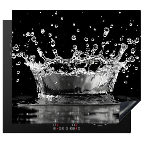 KitchenYeah© Herdabdeckplatte 60x52 cm Einteilig Induktionsmatte Küche Abdeckung Ceranfeld Herd Abdeckplatte Deko Vinyl Matte Aufrollbar Wasser - Schwarz - Abstrakt KitchenYeah© Herdabdeckplatte 60x52 cm Einteilig Induktionsmatte Küche Abdeckung Ceranfeld Herd Abdeckplatte Deko Vinyl Matte Aufrollbar Wasser - Schwarz - Abstrakt