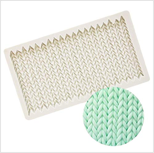 ANNIUP - Stampo per fondente in silicone a maglia con trama lavorata a maglia, realizzato a mano, per sapone, caramelle, cioccolato, argilla, pasta di zucchero, decorazione per torte