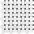 Apollo Tile 12 x 12 in. Basketweave Mosaic White Polished Bianco Carrara and Eastern Black Marble Tile 5-Pack APLKB88B04A for Bathroom, Garage, Shower Walls or Flooring, Kitchen Backsplash, Patios