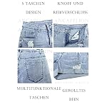 ANCAPELION Damen Denim Shorts Mittlere Taille Crimpen Hotpants Ripped Jeansshorts für Sommer – Bild 5