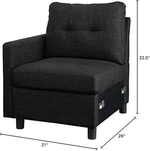 Miniatura 3 de BEEY Asientos de brazo izquierdo para sofá seccional modular,Silla orientada al brazo izquierdo,Gris oscuro