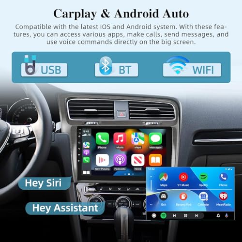 Radio de 10 pulgadas para VW MK7 Android con Carplay, GPS y cámara 3