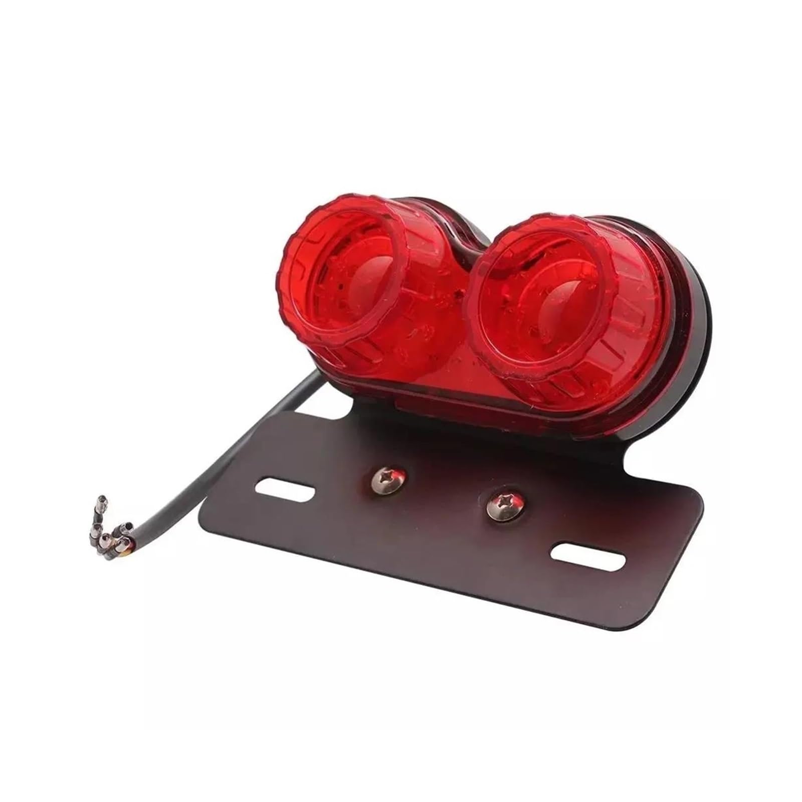 Fanale Posteriore Universale Per Moto A LED Indicatore Di Direzione Del Freno Integrato Lampada Avvertimento Con Staffa Per Targa(Red shell)
