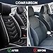 Axflong Car Seat Cover for Chevrolet Sonic 2012-2020, Durable Wear Resistant Waterproof Vehicle Cushion Cover, Breathable No Odor Premium Leather Vehicle Seat Covers.(Standard,Black White)