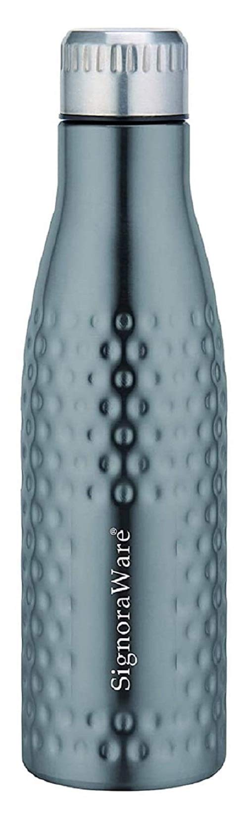 SIGNORA WARE Aace Hammered Single Walled Stainless Steel Fridge Water Bottle (1000Ml, Multicolour)