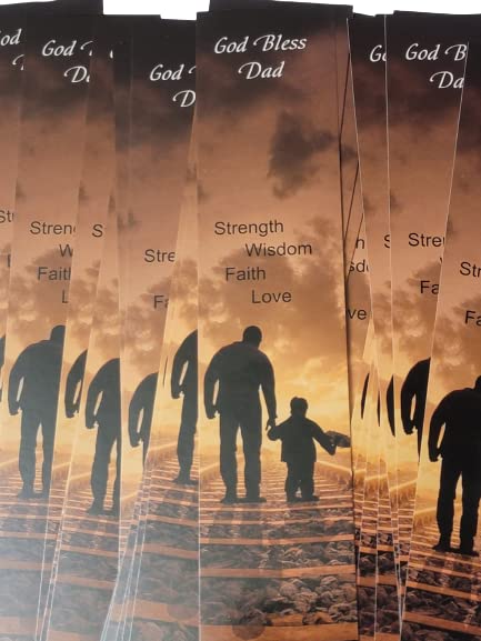 50 Count Father's Day Bookmarks - Blue Religious Bookmarks With Bible Verse Ephesians 6:4, 2x6 Inch Church Supplies