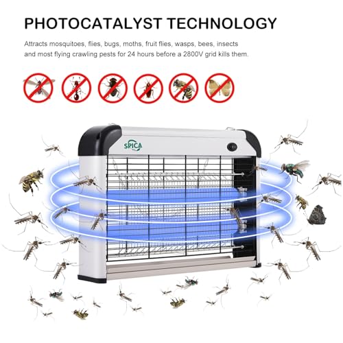 Spica Electric Bug Zapper Insect Mosquito Pest Killer Fly Trap 20W Electronic Indoor Use 2 Replacement Light Bulbs Included thumb #1