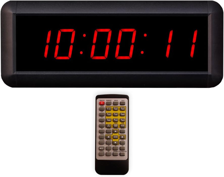 Eu 1.5" 6 Digits Red HH:MM:SS Led Countdown Count Up Stopwatch With Remote Control