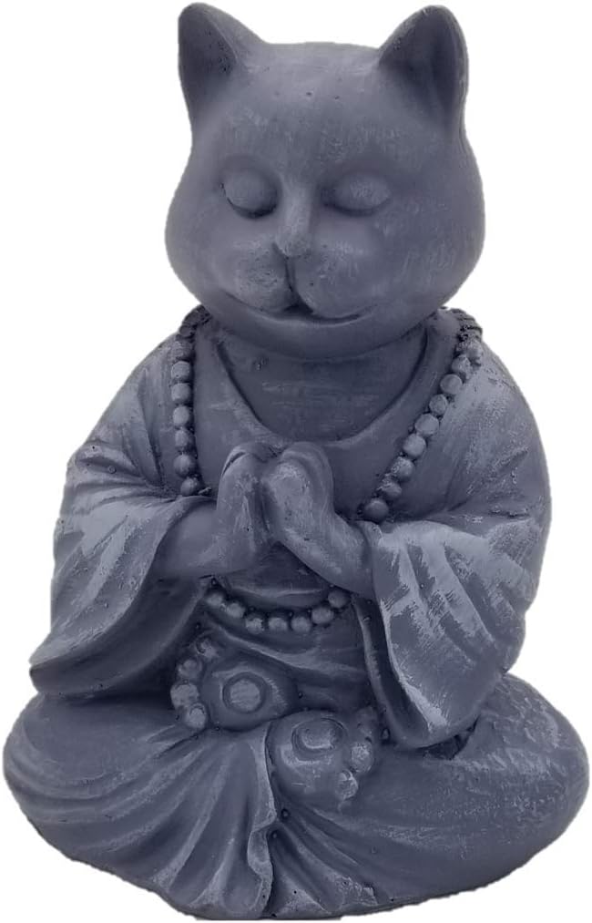 Amazon.de BuddhaKatzenstatue in meditierender KatzenfigurPose für