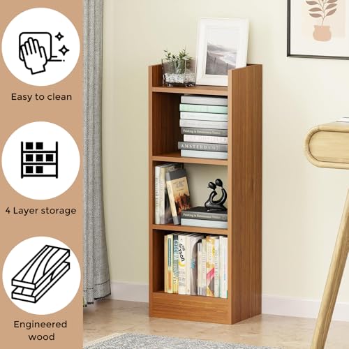 Image of Callas 3 Layer Multipurpose Engineered Wood Bookcase | Storage Organizer for Adults & Kids | Multi-Purpose Shelf for Books, Toys & Home Office Use (BR-008-Walnut)