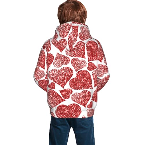 Hearts Kid Hoodies Boys Sweatshirts Girls Pullover with Pocket4