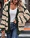 KIRUNDO Women Cardigan Oversized Puff Sleeve Open Front Striped Color Block Cable Knitted Cardigans Fashion Chunky Winter Sweater Coats Fall Clothes 2026(Army Green, Large)