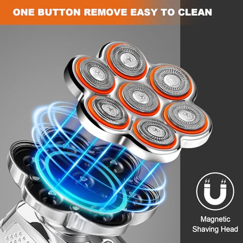 Image of Head Shavers for Bald Men: 120min Long Time Use Rechargeable Electric Razor - Waterproof Wet Dry Shaving - Professional Grooming Kit for Balder