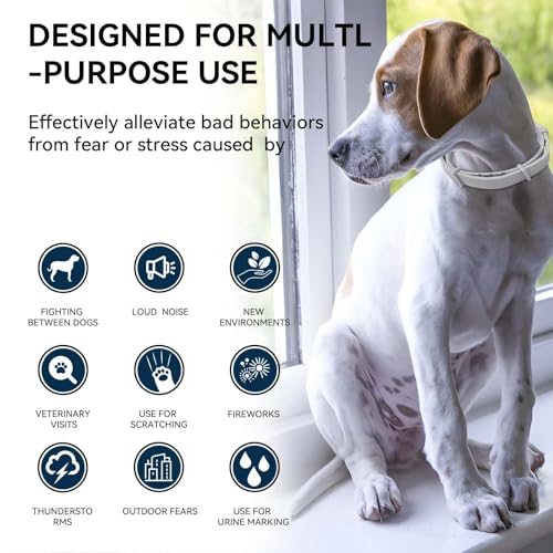 Pawvita Beruhigendes Halsband, 4 Packungen mit beruhigendem Pheromon, hält 60 Tage für Angst- und Stressabbau, verstellbare Passform, 63,5 cm, für alle Hunde