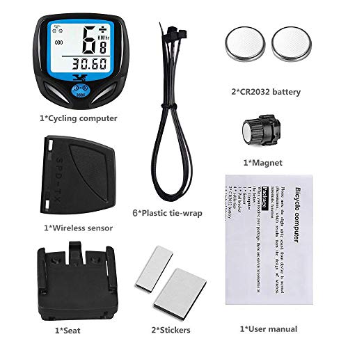 KASTEWILL Bike Speedometer Original Wireless Bike Odometer Waterproof Cycle Computer with Automatic Wake-up Multi-Function LCD Backlight Display