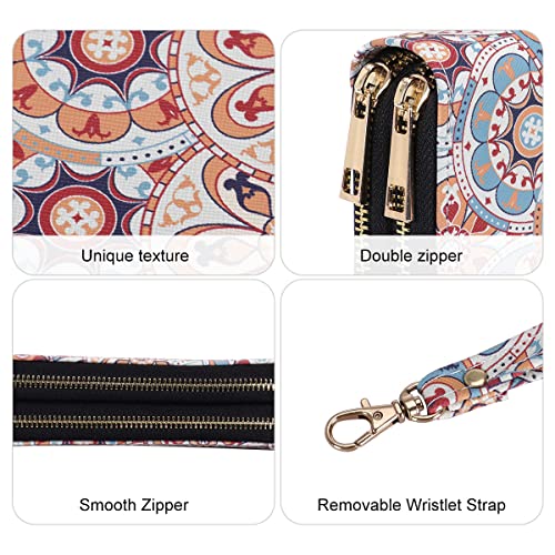 Image of XEYOU Double Zipper Long Clutch Wallet Cellphone Wallet for Women with Removable Wristlet Strap for Credit Card, Cash, Coin, Bill