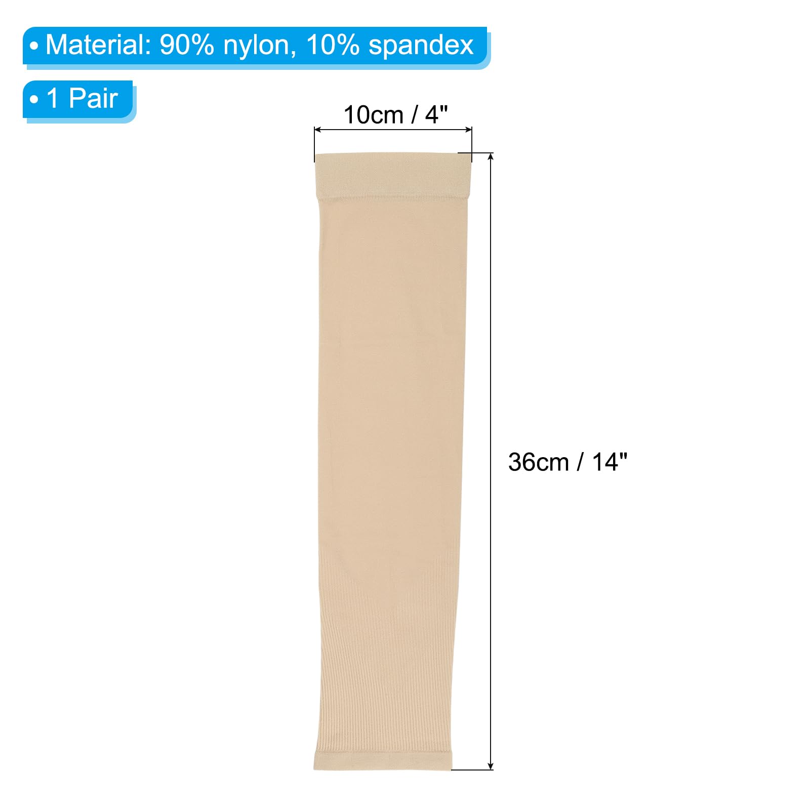 PATIKIL 1 Paire de Manchettes, Manches de Protection Solaire pour les Bras, Manchettes Rafraîchissantes pour les Sports, la Randonnée, l'Équitation, Beige