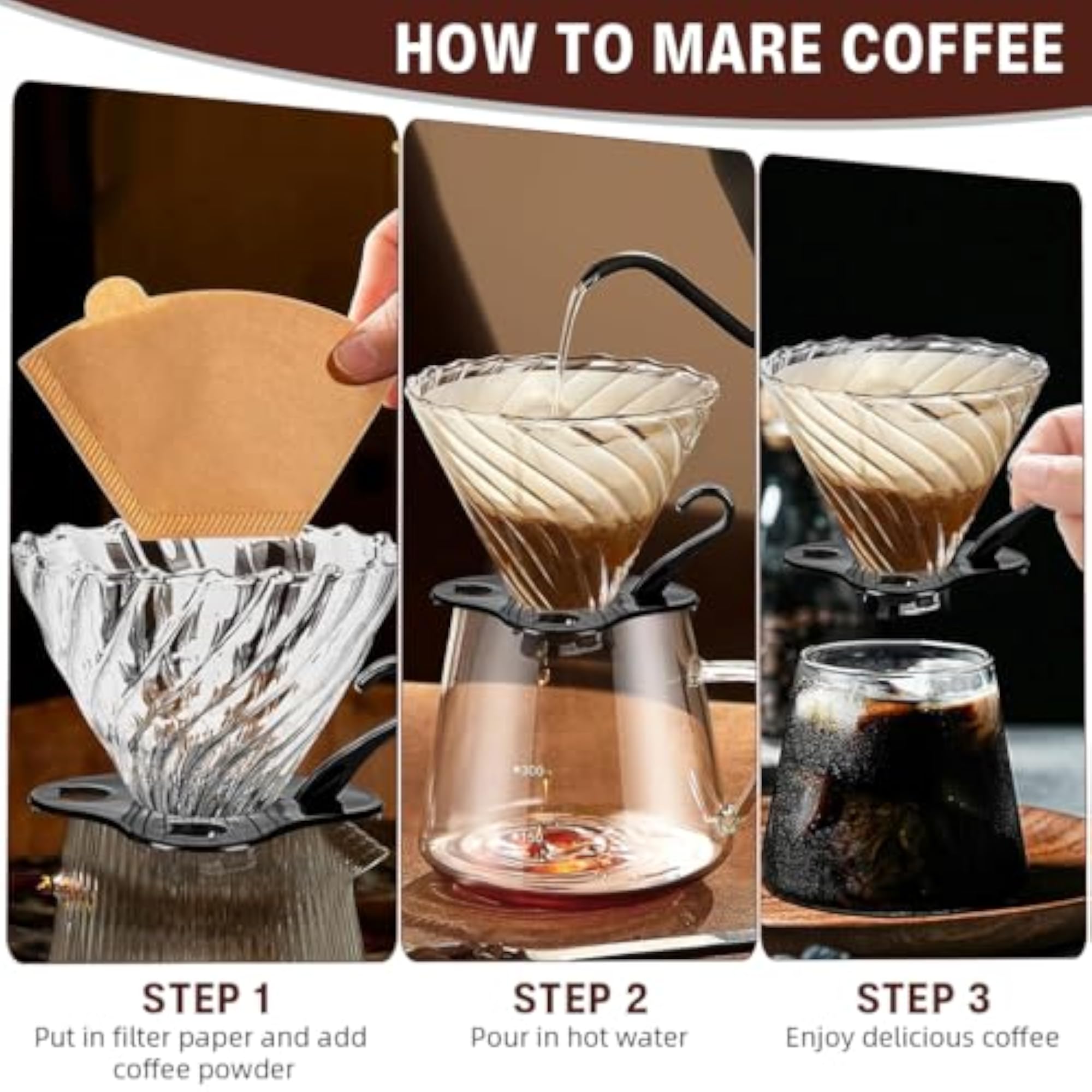 V60 Coffee Dripper with Handle & Stand