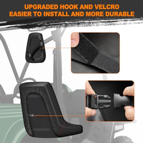 Image of BORDAN UTV Seat Cover for 2004-2021 Yamaha Rhino 700 660 450, Heavy Duty 1680D Waterproof Full Protection Outdoor Seat Cover Set(4 PCS)