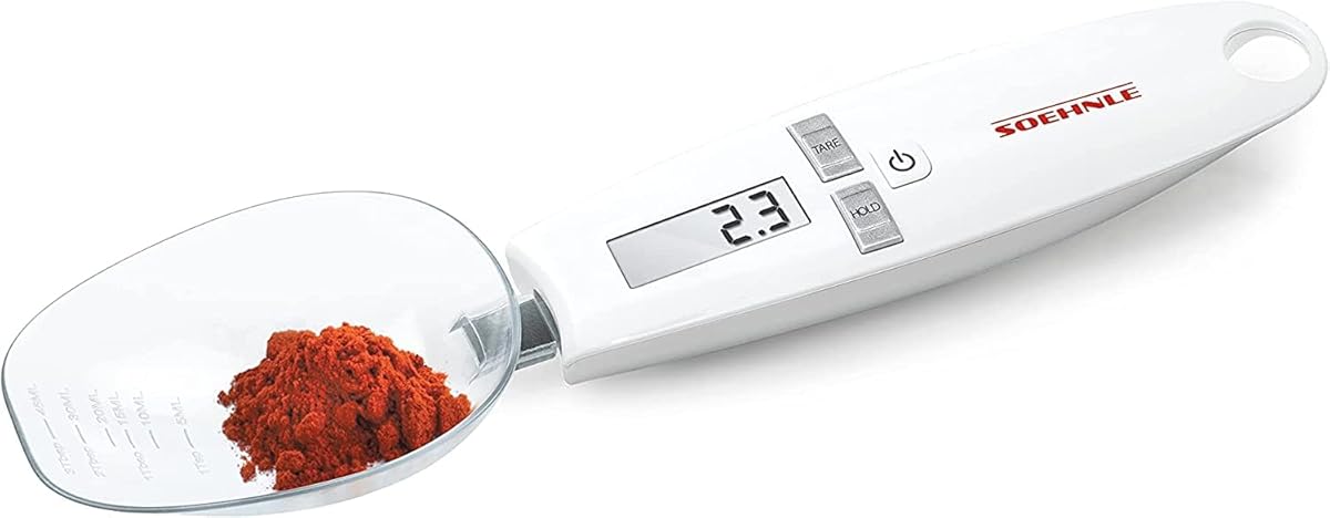 Soehnle Cooking Star Digital Kitchen Scale with 0.1g Precision and 500g Weighing Range, Spoon Scale for the Smallest Quantities, Precision Scale for Herbs, White : Amazon.nl