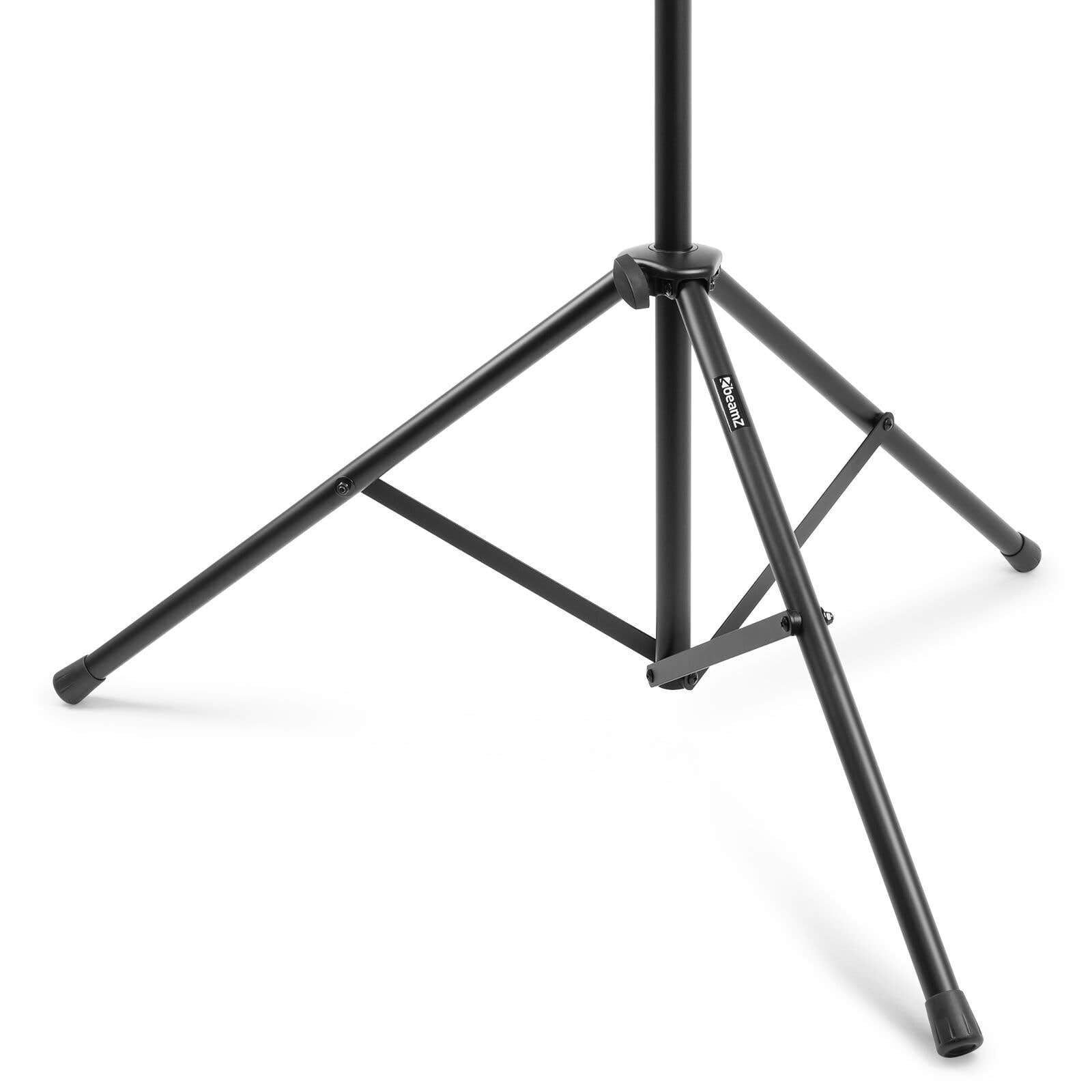 Beamz LS25T - Treppiede Luce DJ con Asta T, Regolabile in Altezza 120-275 cm, 25 kg, Nero, Metallo, Caucciù
