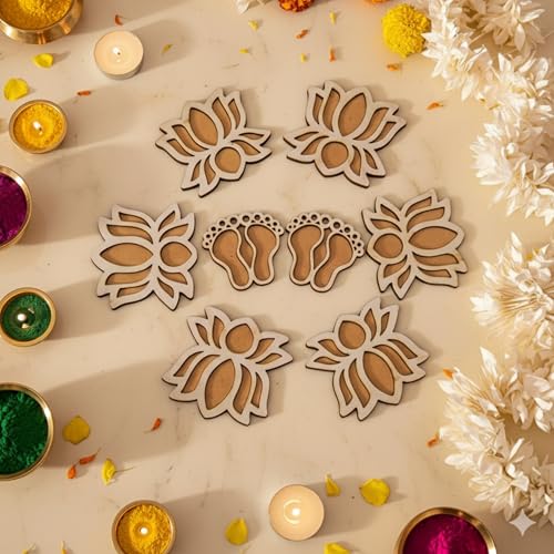CraftVatika Portable Rangoli Making Stencils Set of 8 for Diwali ...