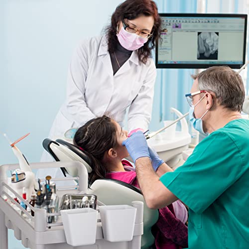 Medical Carts With Wheels 2 Tier Mobile Esthetician Cart 330 Lbs Load Hospital Trolley Cart For Ultrasound Scanner Utility Cart With Bucket Sharp Box Storage Basket For Beauty Salon Dental Clinic Home #TOP6