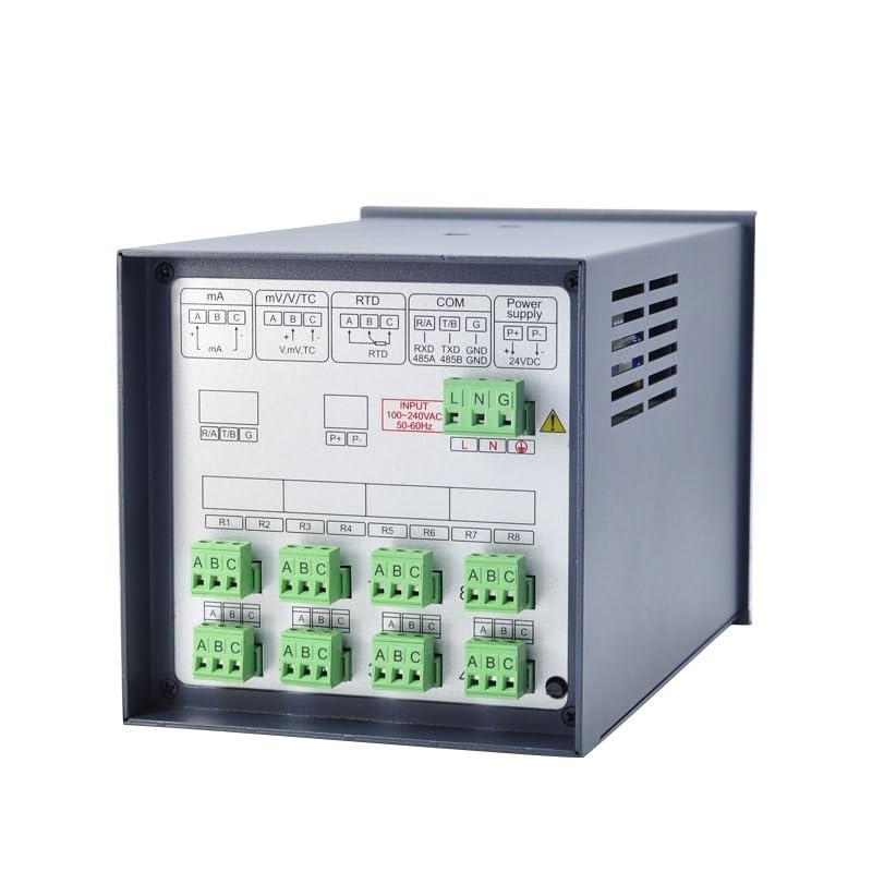 8-Channel Industrial Data Recorder, Real-Time Curve Data Logger for Temperature, Pressure, Humidity, Current & Voltage