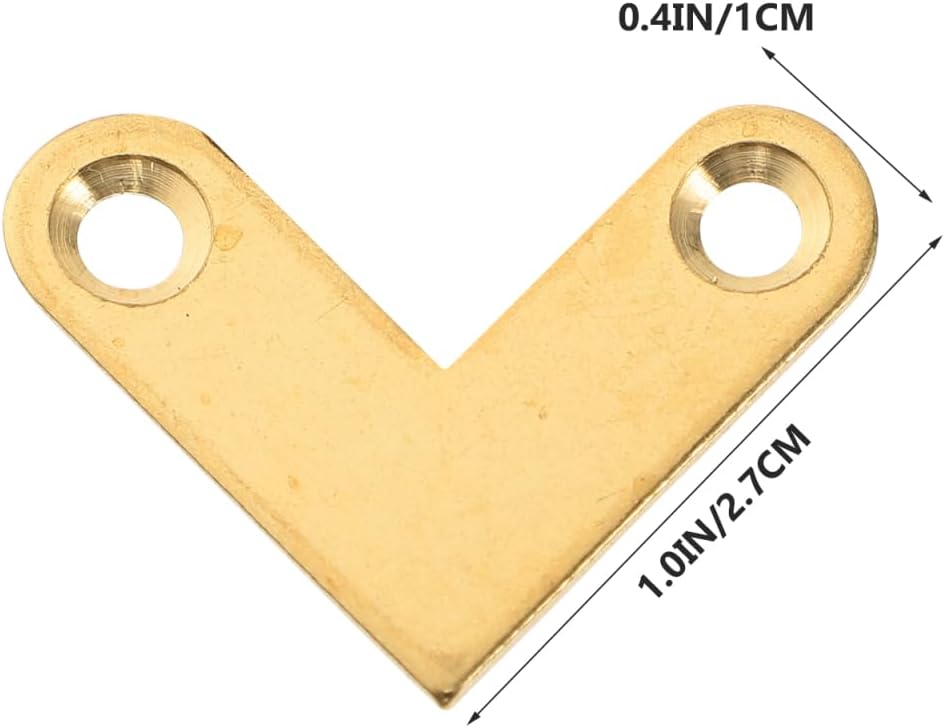 Angoily Thickened Pure Brass Right Angle Corner Brackets with Screws 6 Pack Sturdy L Shaped Flat Bracket Joints for Shelves Furniture Photo Frames and Craft Projects 1.06 X 0.39 X 0.03 Inch
