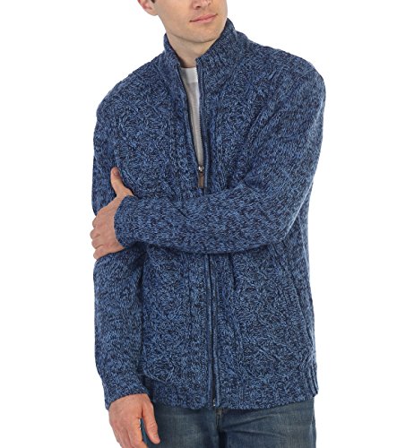 Gioberti Mens Heavy Weight Cardigan Twisted Knit Full-Zipper Sweater3