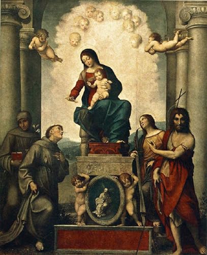 Affiche Le Corrège Dame avec Saint impression sur toile 60x90cm