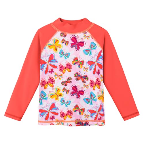 Image of Girl's Two-Piece Long Sleeve Swimsuits UPF50+ Rash Guard Kids Bathing Suit